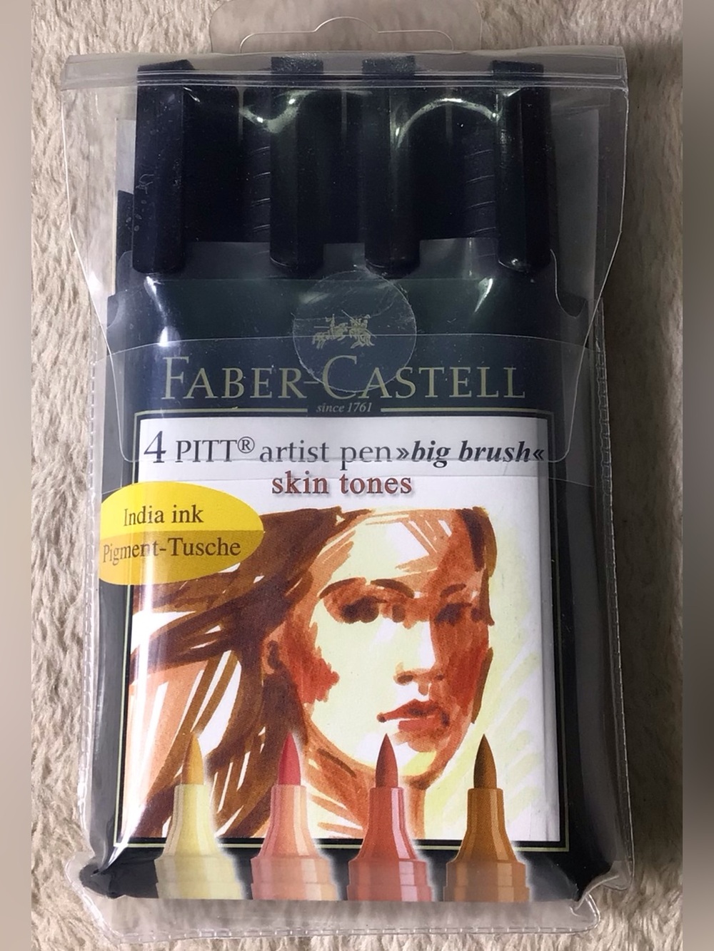 Faber-Castell PITT Artist Pen Big Brush Set — Skin Tones (Brown, Tan, Cream)